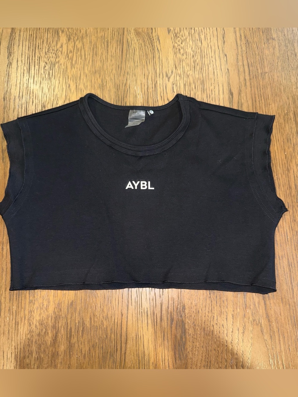 AYBL Black Cropped Crewneck Muscle Tee
